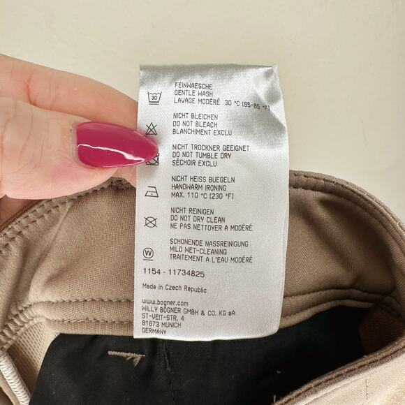 NWOT Bogner Gele Tan Khaki Mid Rise Embroidered Slim Straight Leg Golf Pants 4 - Picture 14 of 16